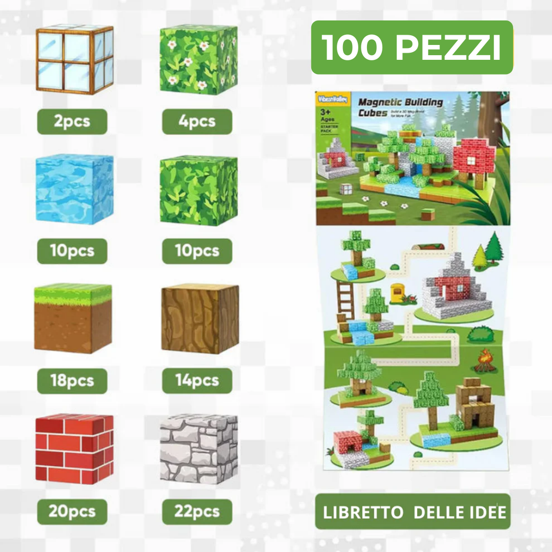 "Set Mondo Cubico" Blocchi Magnetici per l'Apprendimento.