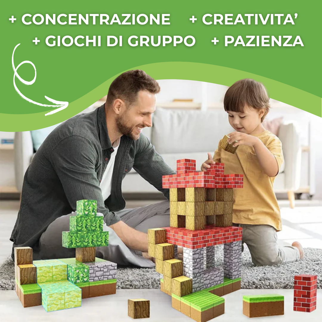 "Set Mondo Cubico" Blocchi Magnetici per l'Apprendimento.