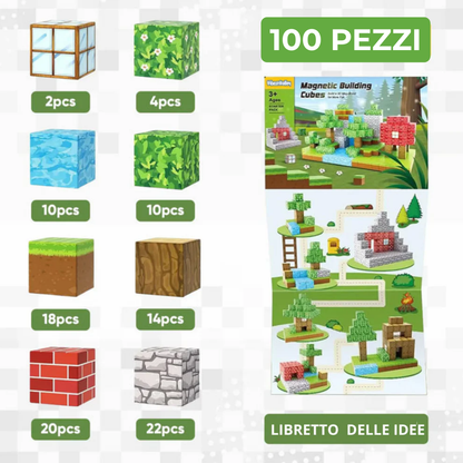 "Set Mondo Cubico" Blocchi Magnetici per l'Apprendimento.