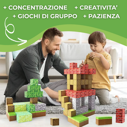 "Set Mondo Cubico" Blocchi Magnetici per l'Apprendimento.